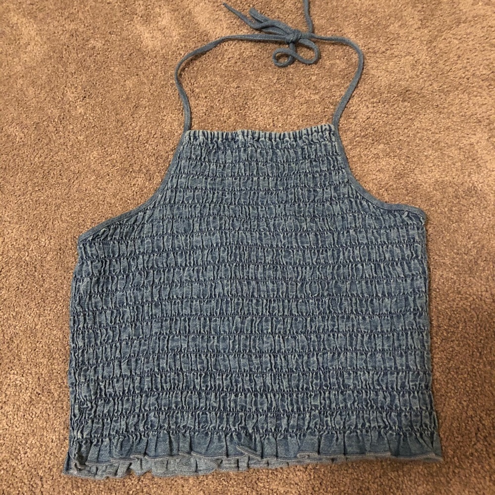 American Eagle Blue Halter Top